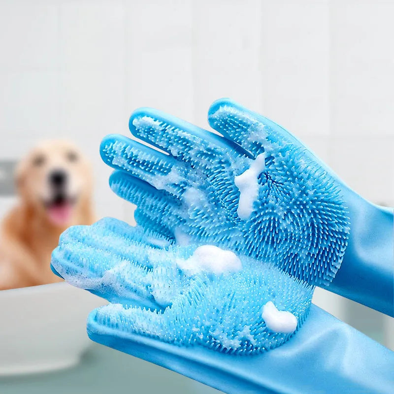 Revolutionary Pet Hair Removal Glove - Effortless Grooming for Dogs and Cats with Silicone Scrubbing Action