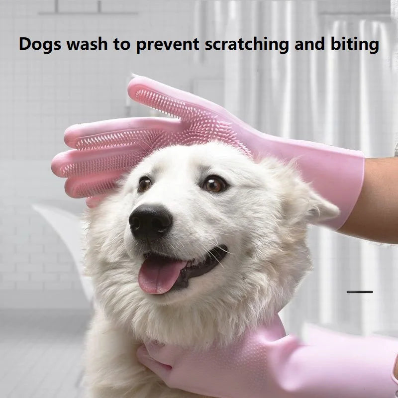 Revolutionary Pet Hair Removal Glove - Effortless Grooming for Dogs and Cats with Silicone Scrubbing Action