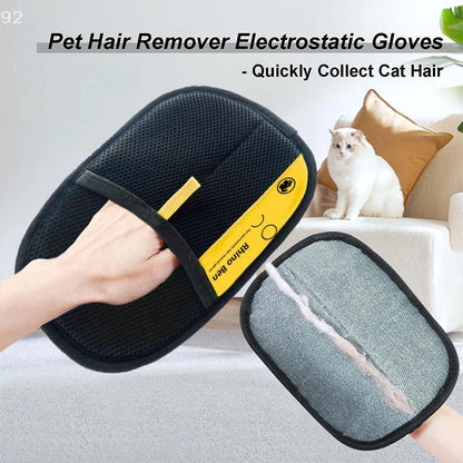 Revolutionary 2025 Electrostatic Pet Hair Removal Gloves - Effortless Grooming for Cats & Dogs