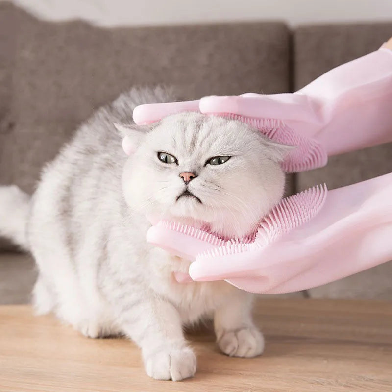 Revolutionary Pet Hair Removal Glove - Effortless Grooming for Dogs and Cats with Silicone Scrubbing Action