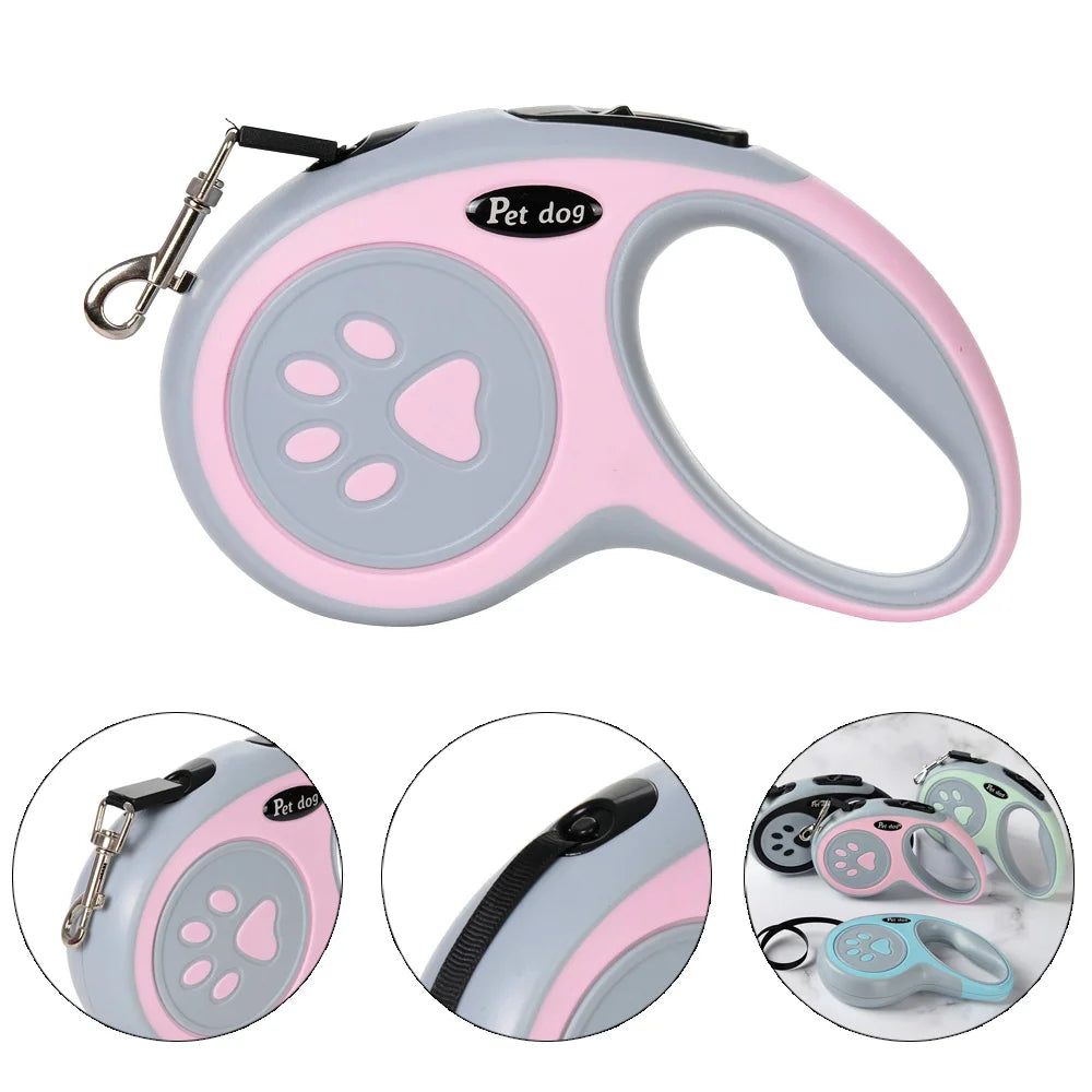 Durable Retractable Nylon Dog Leash for Small to Medium Pets - Perfect for Outdoor Adventures and Travel