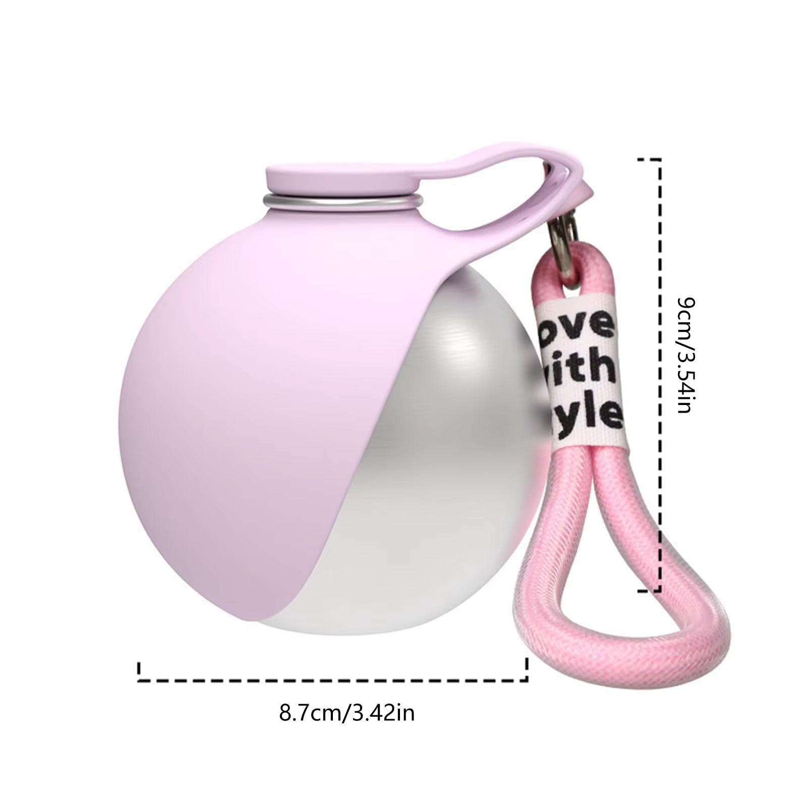 304 Stainless Steel Water Kettle round Outdoor Water Cup with Lanyard Hook Foldable Silicone Dog Bowl Portable Travel Pet Feedin